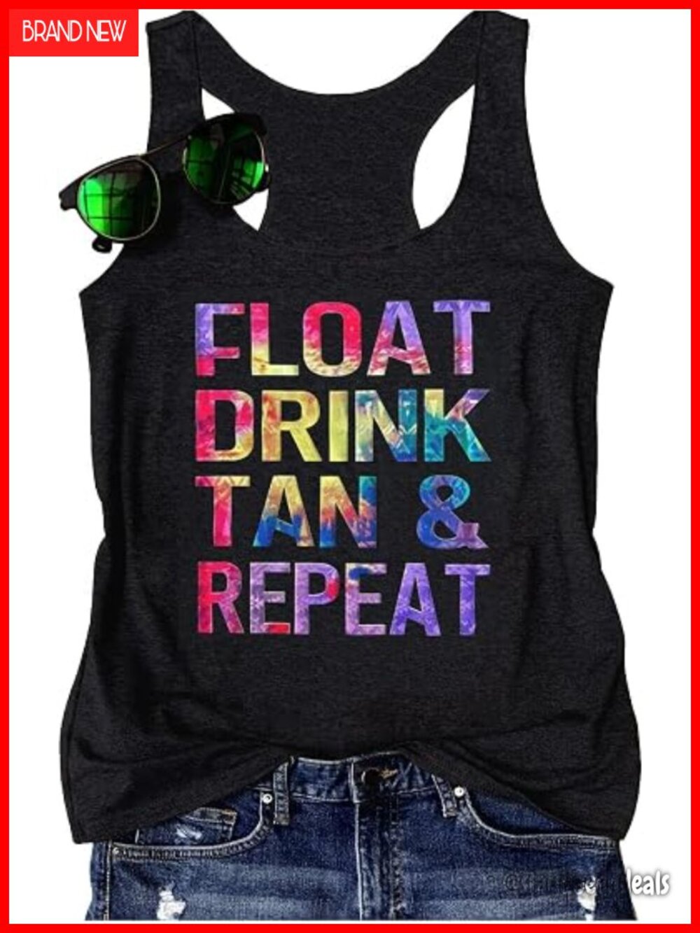 Cotton Blend V-Neck Racerback Tank Top Floral Print Summer Cute Boho Beach Top